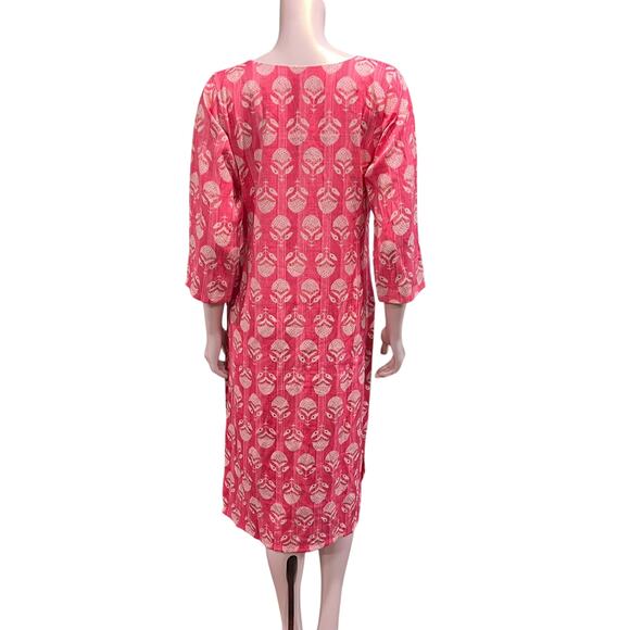 CherryRed Dina Designs Coral Pink Embellished Tunic Dress L40 - Picture 3 of 9